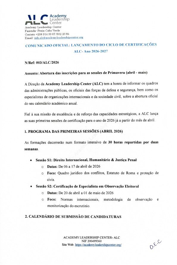 Comunicado oficial 1